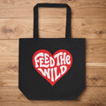 "Feed the Wild" Heart Organic Cotton Tote Bag