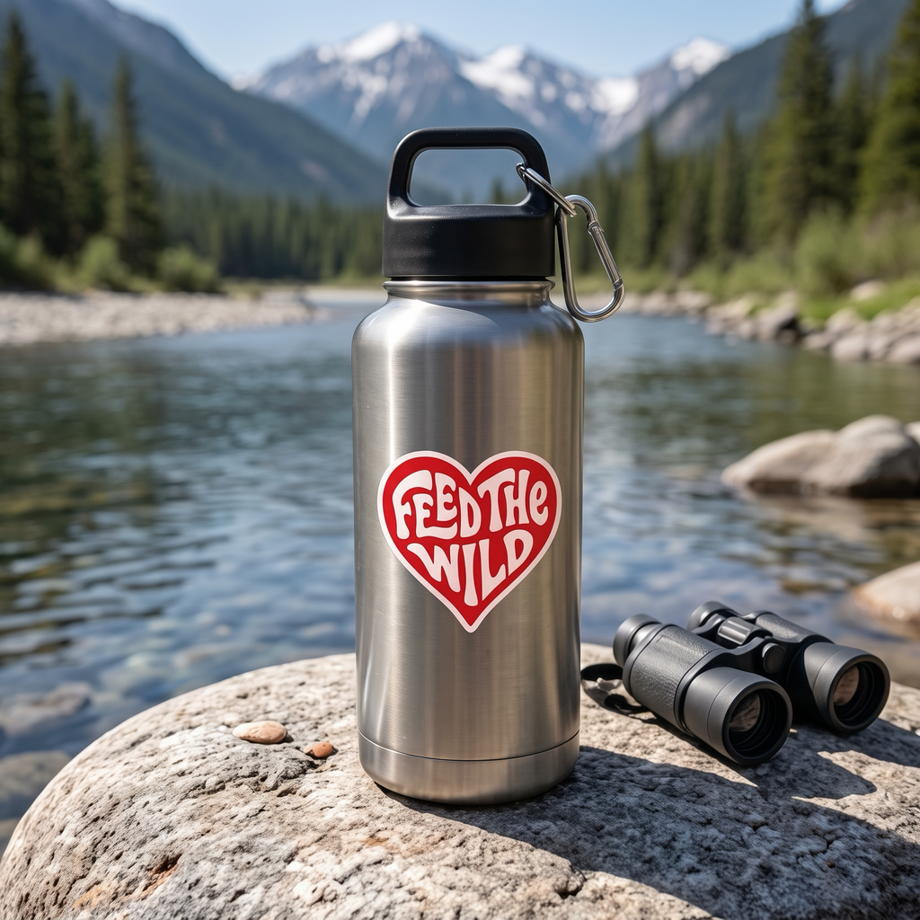 "Feed the Wild" Heart Vinyl Sticker