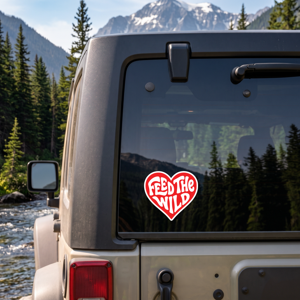 "Feed the Wild" Heart Vinyl Sticker