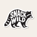 "Snack Wild" Raccoon Die-Cut Vinyl Sticker